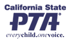 California PTA logo promoting association with Party Pronto obstacle course and carnival rentals in Arcadia, CA