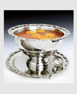 Punchbowl with Tray and Ladle Silverplate
