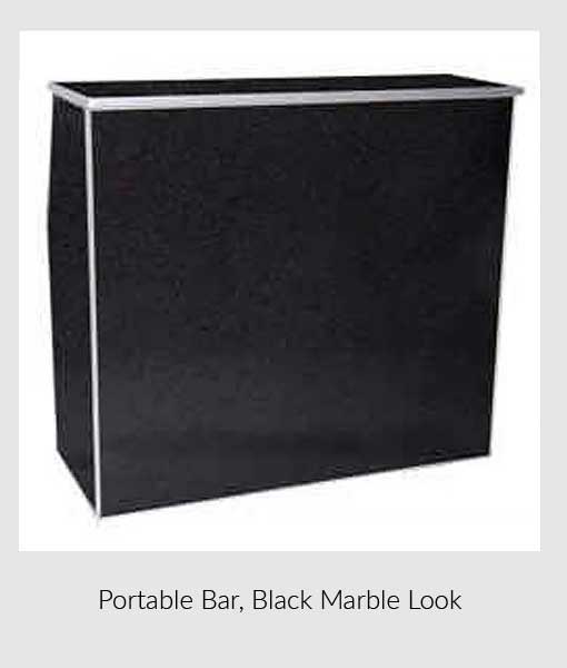 Portable Bar, Black Marble Look